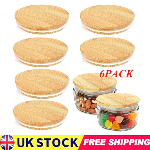 6pcs bamboo lids for - 6pcs,
