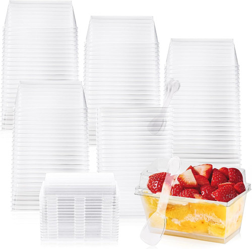 Pack rectangle dessert cups - rectangle,