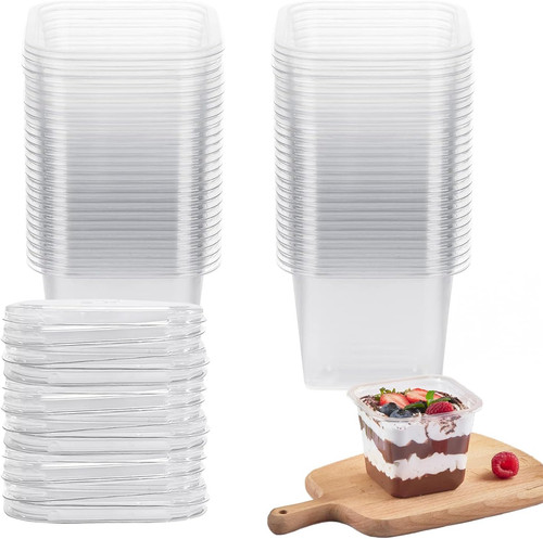 Dessert cups with lids - with,